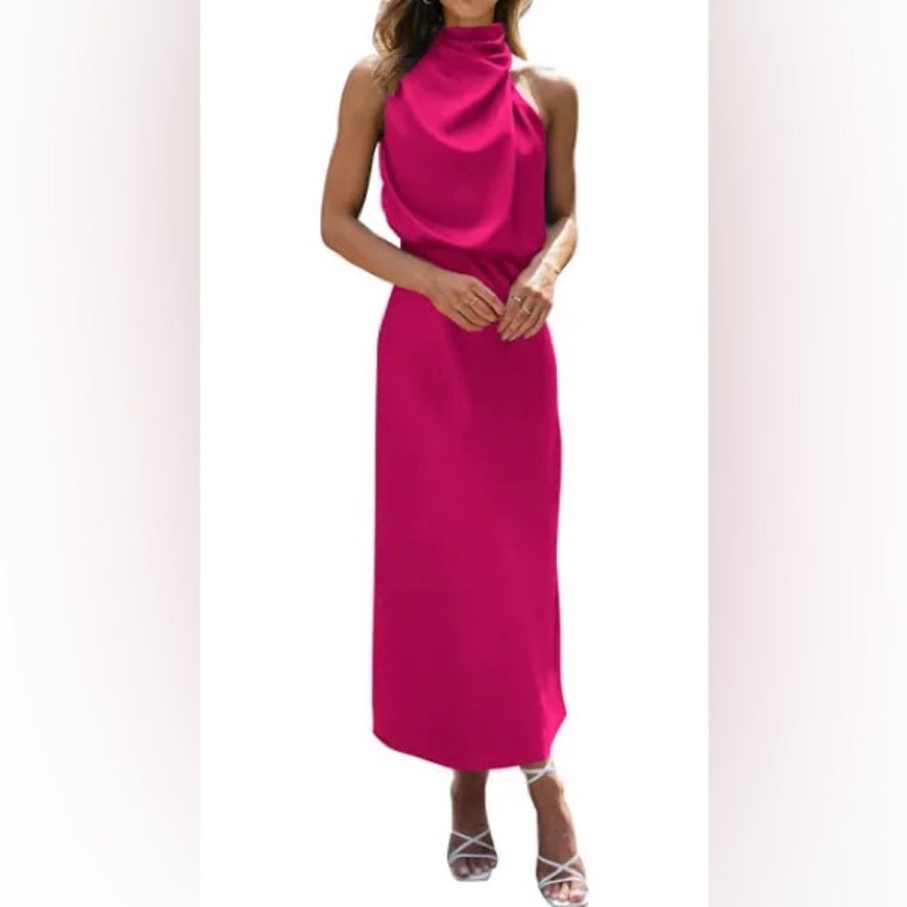 Hot pink maxi dress